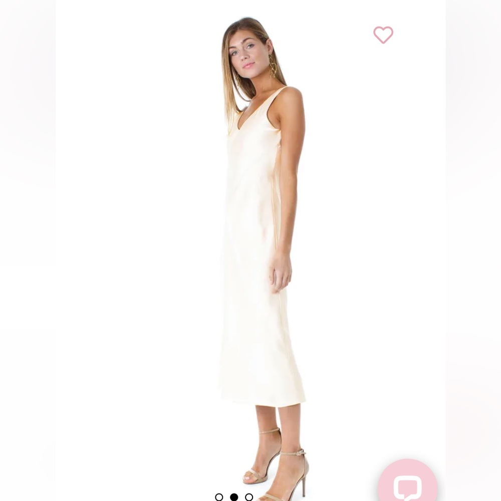 Loulou Satin Dress in Cream 
Line & Dot
Color:Cream Size: Small - Picture 3 of 6